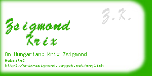 zsigmond krix business card